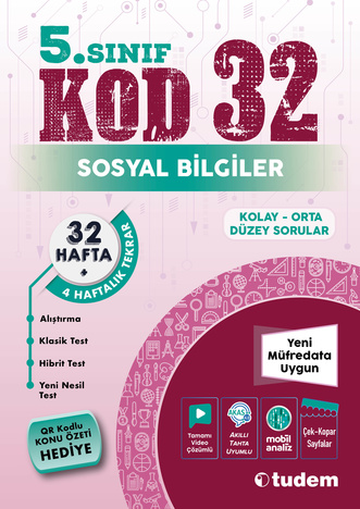 5. Sınıf Kod 32 Sosyal Bilgiler Tudem Yayınları