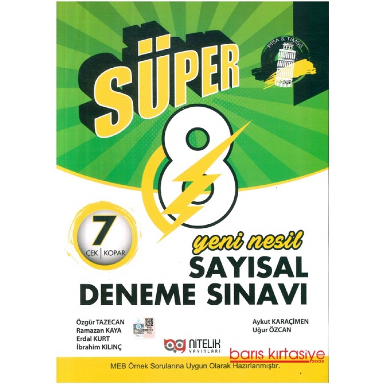 8. Sınıf Süper Yeni Nesil Sayısal 7 Deneme Sınavı Nitelik Yayınları