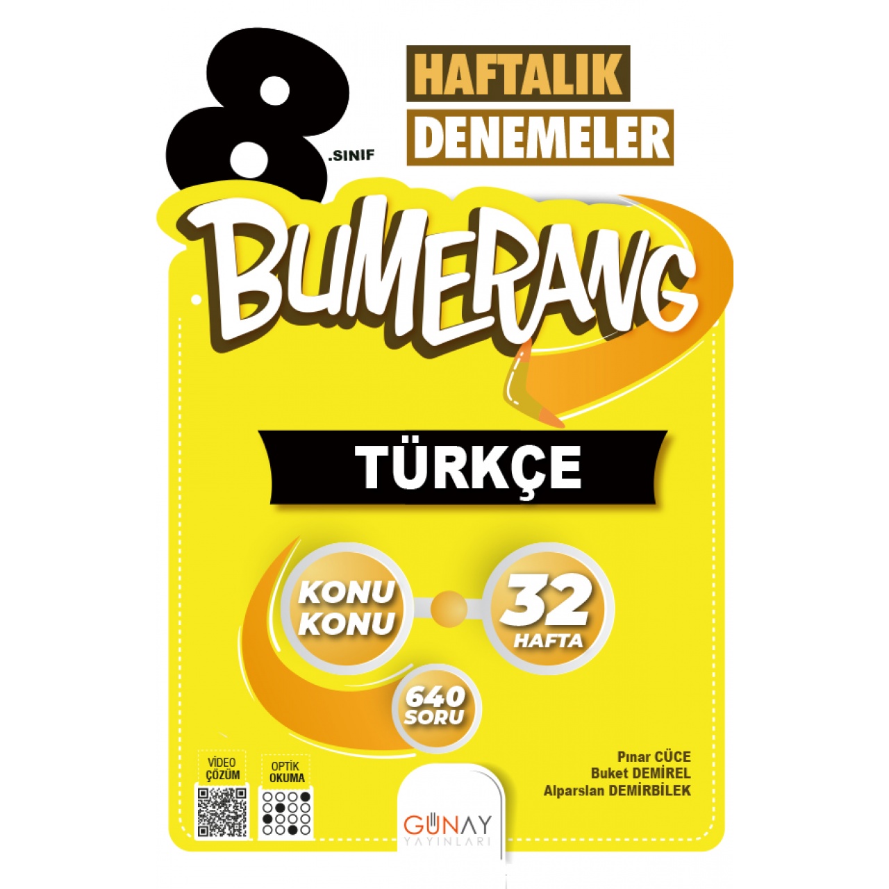 8. Sınıf Bumerang Türkçe Haftalık Denemeler Günay Yayınları