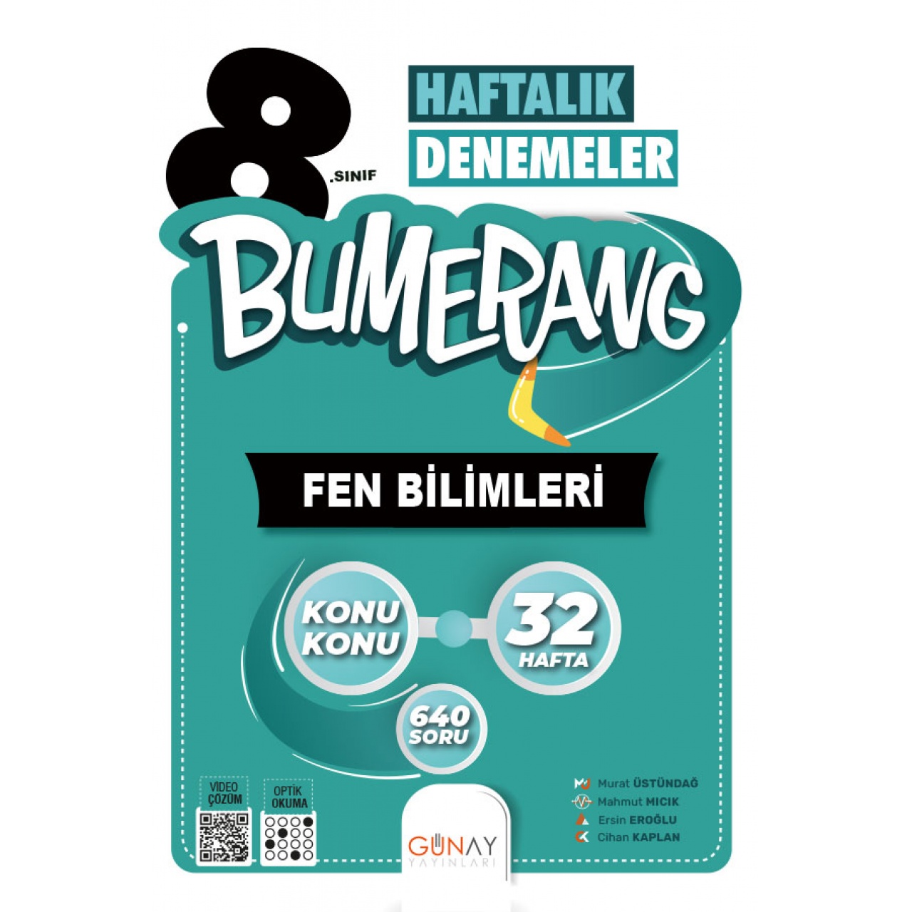 8. Sınıf Bumerang Fen Bilimleri Haftalık Denemeler Günay Yayınları