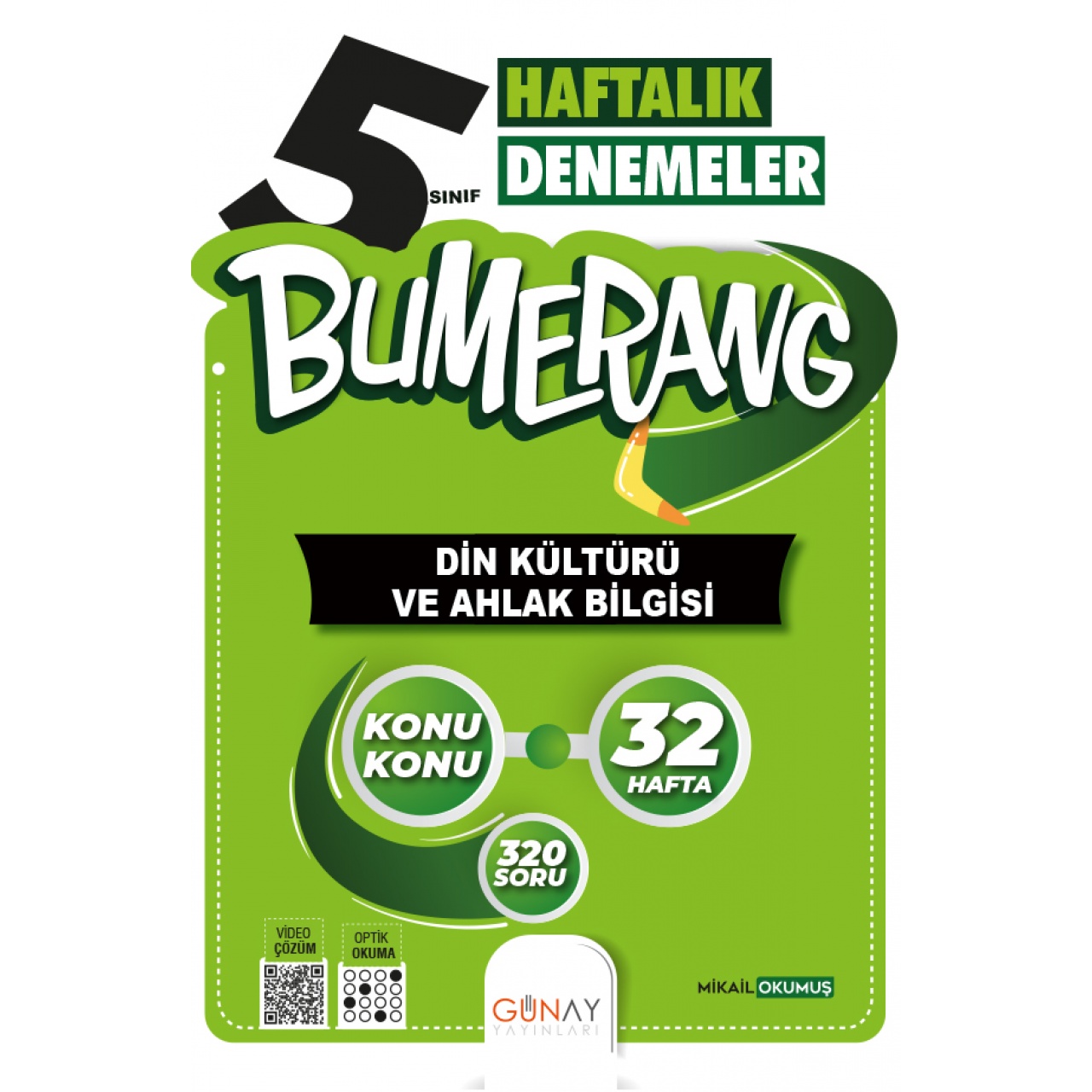 5. Sınıf Bumerang Din Kültürü ve Ahlak Bilgisi Haftalık Denemeler Günay Yayınları