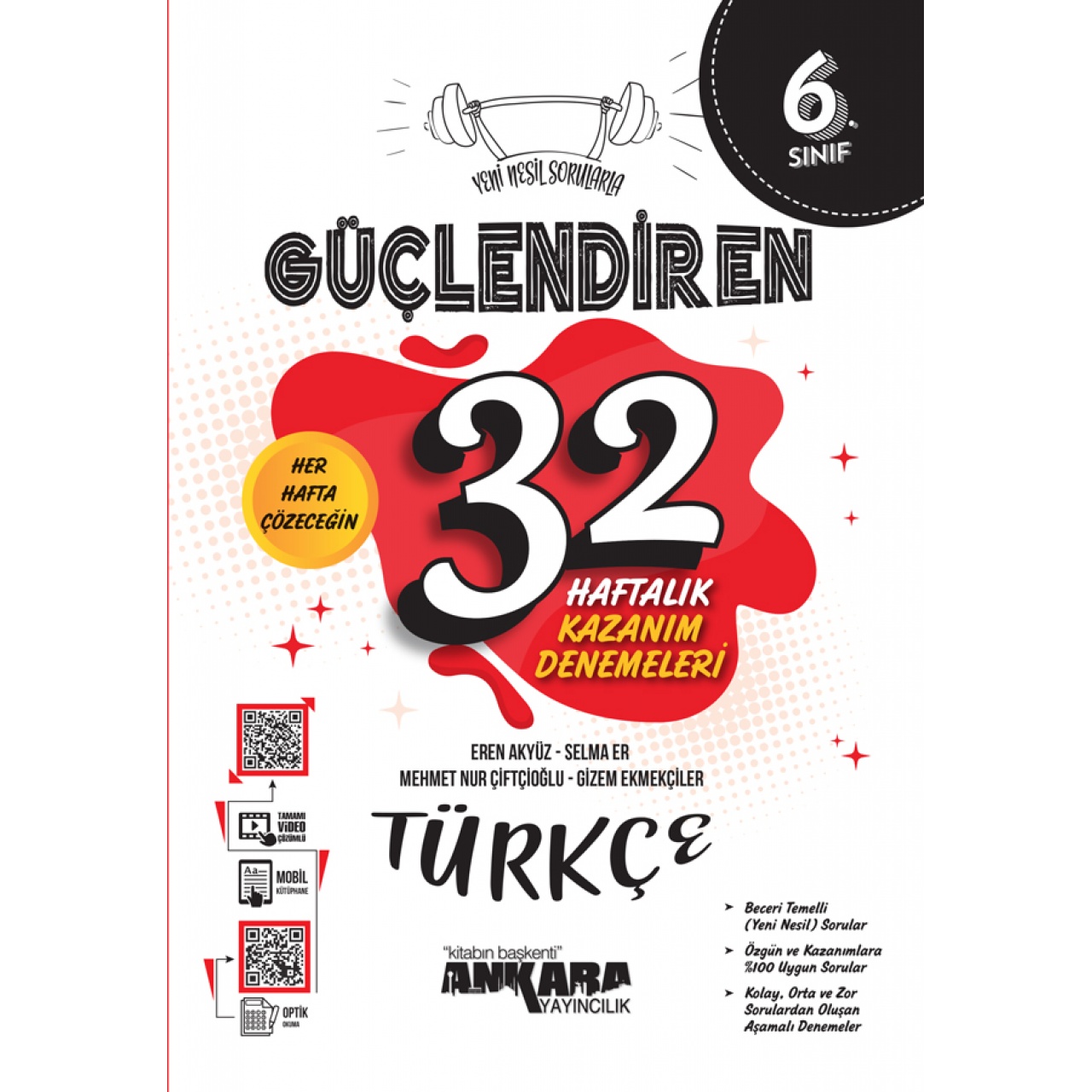 6. Sınıf Güçlendiren Türkçe 32 Haftalık Kazanım Denemeleri Ankara Yayıncılık