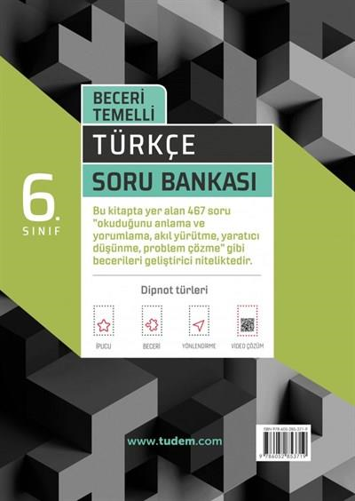 6. Sınıf Türkçe Beceri Temelli Soru Bankası Tudem Yayınları