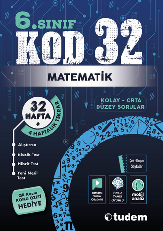 6. Sınıf Kod 32 Matematik Tudem Yayınları