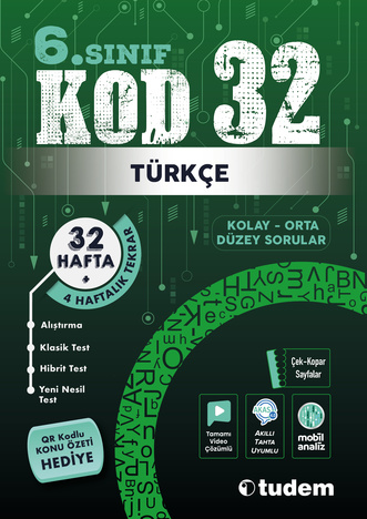 6. Sınıf Kod 32 Türkçe Tudem Yayınları