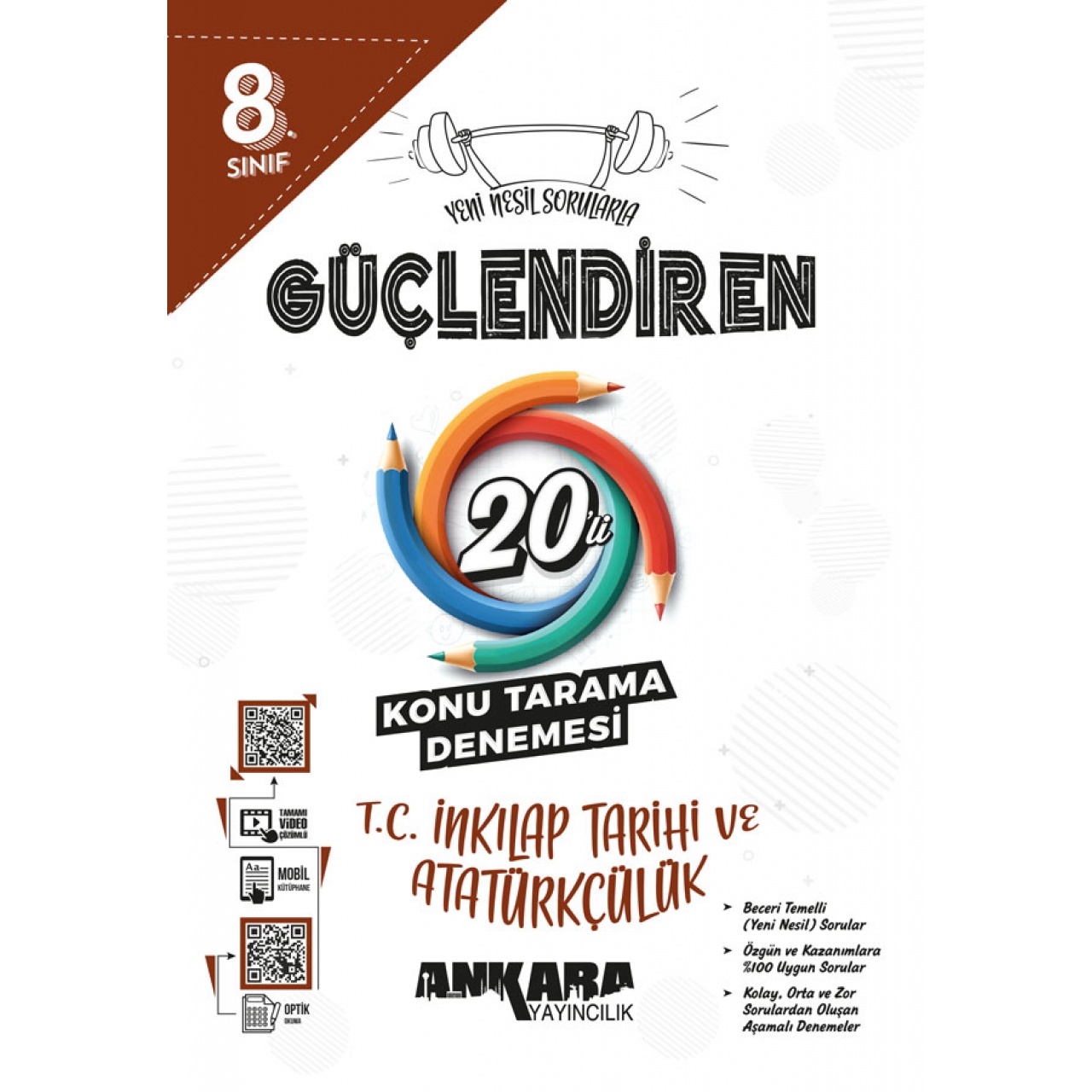 8. Sınıf Güçlendiren T.C. İnkılap Tarihi ve Atatürkçülük 20 Konu Tarama Denemesi Ankara Yayıncılık