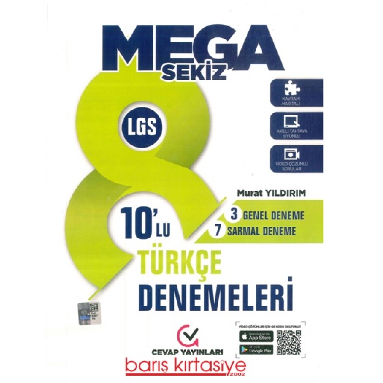 8. Sınıf Mega LGS Türkçe Denemeleri Cevap Yayınları