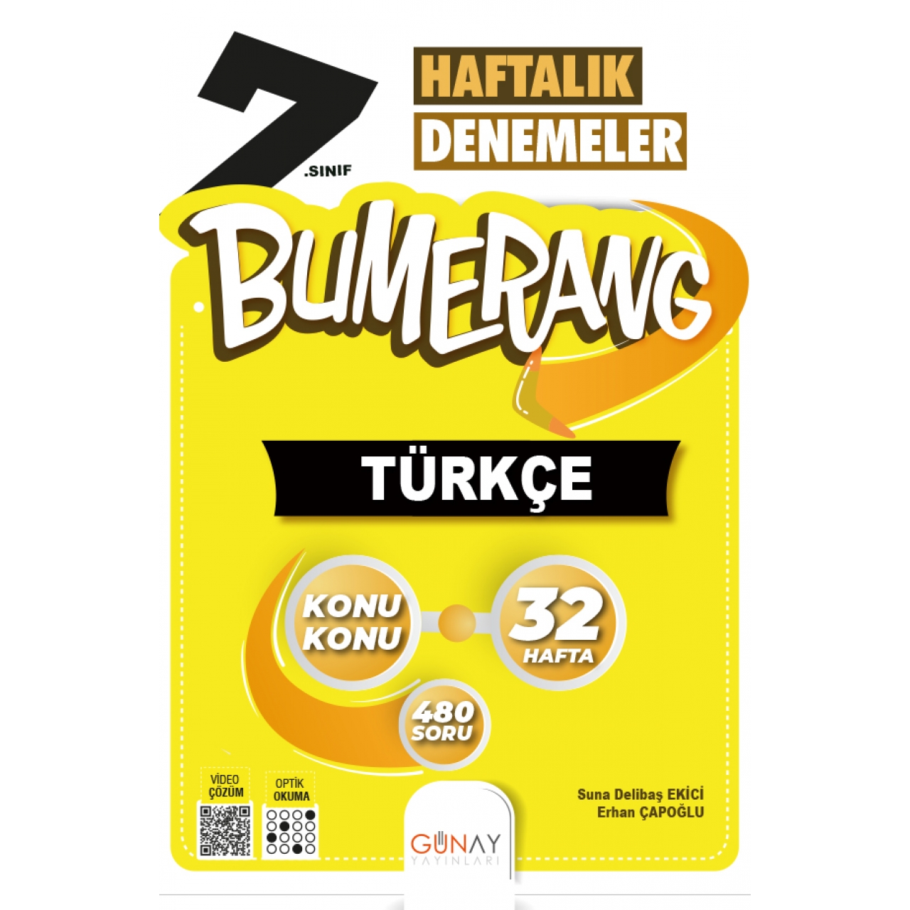 7. Sınıf Bumerang Türkçe Haftalık Denemeler Günay Yayınları