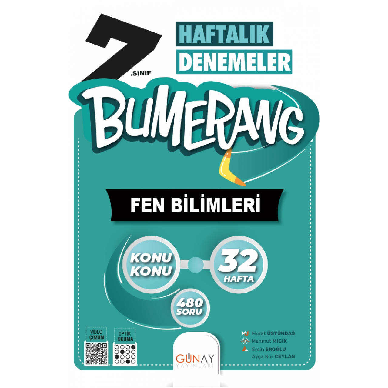 7. Sınıf Bumerang Fen Bilimleri Haftalık Denemeler Günay Yayınları