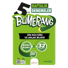 5. Sınıf Bumerang Din Kültürü ve Ahlak Bilgisi Haftalık Denemeler Günay Yayınları