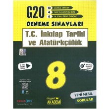 8.Sınıf T.C. İnkılap Tarihi ve Atatürkçülük G20 Deneme Sınavları Üçgen Akademi