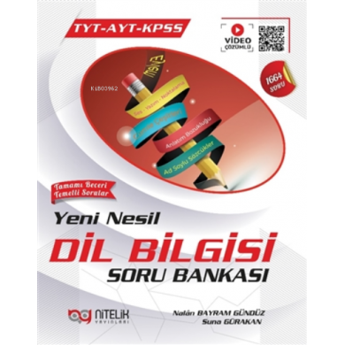TYT-AYT-KPSS Yeni Nesil Dilbilgisi Soru Bankası Nitelik Yayınları