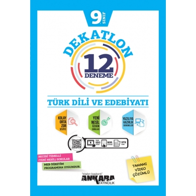 9.Sınıf Dekatlon Türk Dili ve Edebiyatı 12 Deneme Ankara Yayıncılık