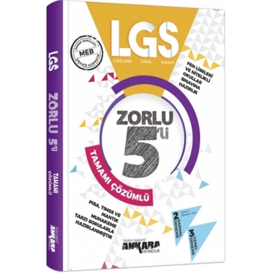 LGS  Zorlu 5li Tamamı Çözümlü Deneme Sınavı Ankara Yayıncılık