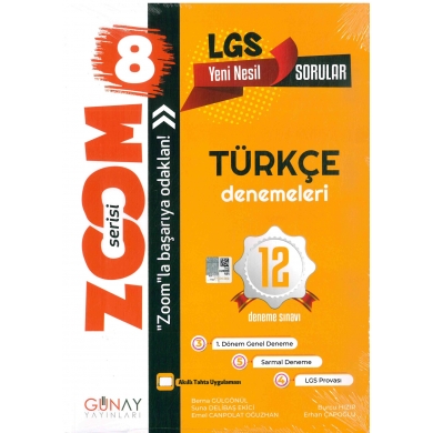 8. Sınıf Zoom Serisi Türkçe 12li Deneme Günay Yayınları