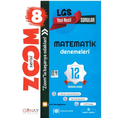 8. Sınıf Zoom Serisi Matematik 12li Deneme Günay Yayınları