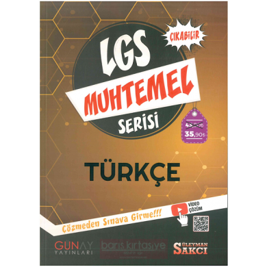 8. Sınıf LGS Muhtemel Serisi Türkçe Soru Bankası Günay Yayınları