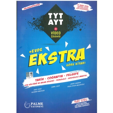TYT-AYT Evde Ekstra Soru Kitabı Tarih-Coğrafya-Felsefe Palme Yayınları