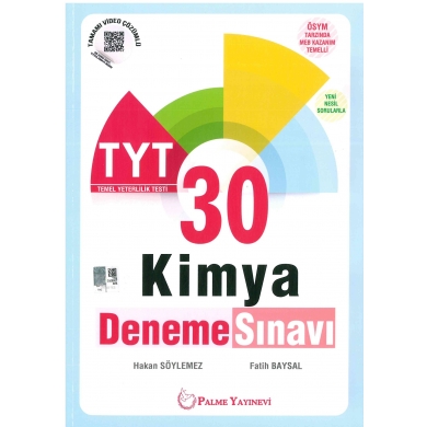 TYT Kimya 30 Deneme Sınavı Palme Yayınları