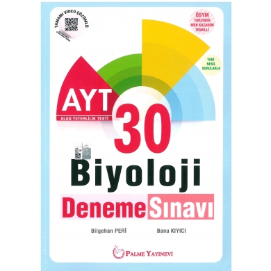 AYT Biyoloji 30 Deneme Sınavı Palme Yayınları