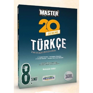 8. Sınıf Master Türkçe 20 Deneme Sınavı Okyanus Yayınları