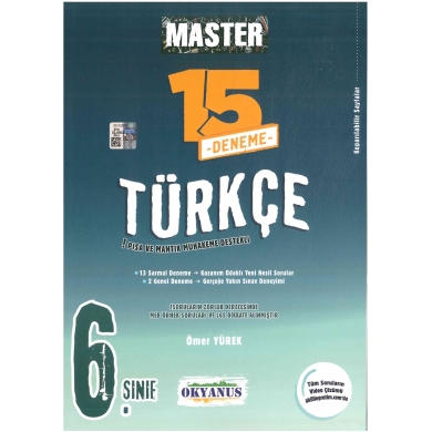 6. Sınıf Master Türkçe 15 Deneme Okyanus Yayınları