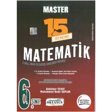 6. Sınıf Master Matematik 15 Deneme Okyanus Yayınları
