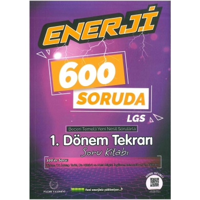 8. Sınıf Enerji 600 Soruda LGS İlk Dönem Tekrarı Palme Yayınları