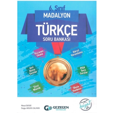 6. Sınıf Madalyon Türkçe Soru Bankası Gezegen Yayınları