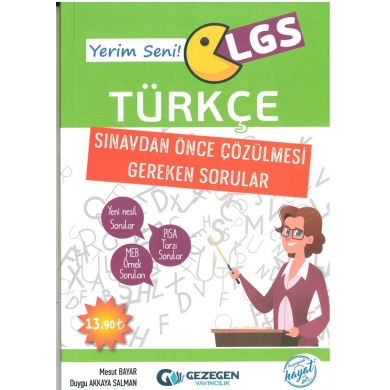8. Sınıf Yerim Seni LGS Türkçe Çözülmesi Gereken Sorular Gezegen Yayınları