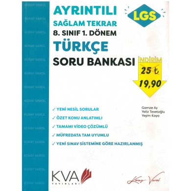 8.Sınıf 1.Dönem Ayrıntılı Türkçe Soru Bankası  Koray Varol