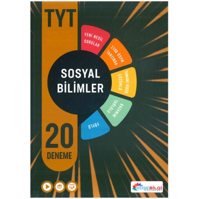 TYT Sosyal Bilimler 20 Deneme Sınavı Köşebilgi Yayınları
