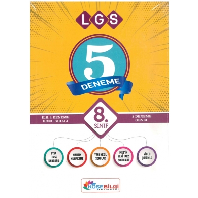 8. Sınıf LGS 5 Deneme Sınavı Köşebilgi Yayınları