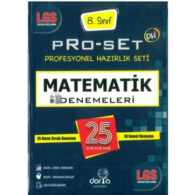 8. Sınıf Matematik Pro-set 25li Deneme Dorya Yayınları