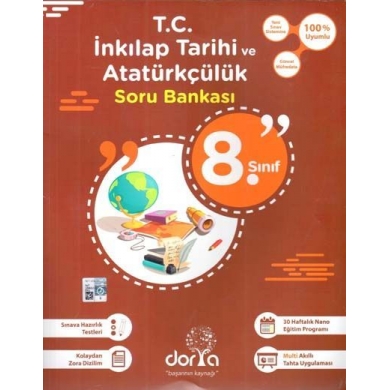 8. Sınıf T.C. İnkılap Tarihi ve Atatürkçülük Soru Bankası Dorya Yayınları