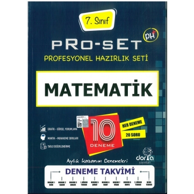 7. Sınıf Matematik Pro-set 10lu Deneme Dorya Yayınları