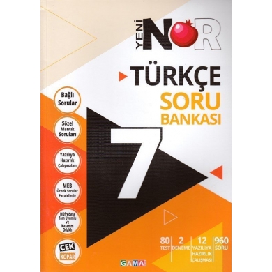 7. Sınıf Türkçe 3 lü Set Soru Bankası Tekrar Testleri Deneme Gama Okul