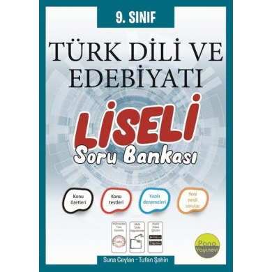 9. Sınıf Türk Dili ve Edebiyatı Soru Bankası (Liseli) Pano Yayınevi