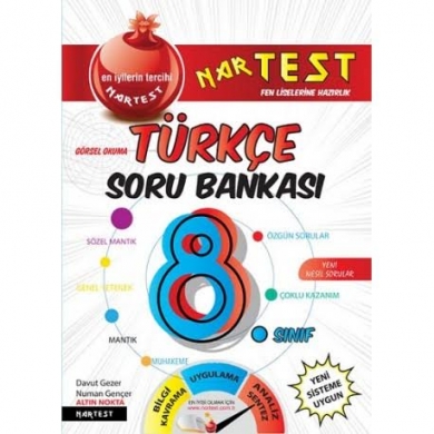 8. Sınıf Süper Zeka Fen Liselerine Hazırlık Türkçe Soru Bankası Nar Test