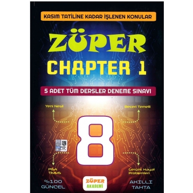 8. Sınıf Züper Chapter 1 Tüm Dersler Deneme Sınavı (5 Adet) Platon Yayınları