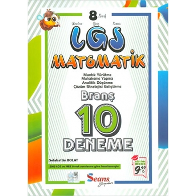 8. Sınıf LGS Matematik 10 Deneme Sınavı Seans Yayınları