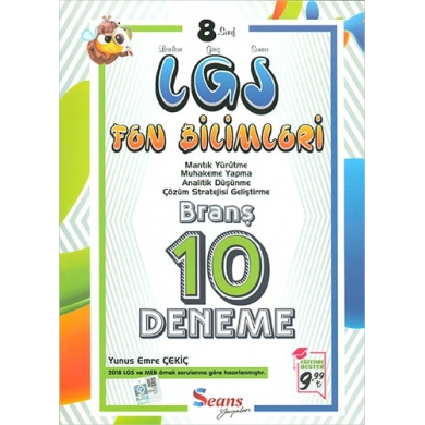 8. Sınıf LGS Fen Bilimleri 10 Deneme Sınavı Seans Yayınları
