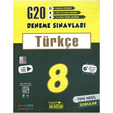 8.Sınıf Türkçe G20 Deneme Sınavları Üçgen Akademi