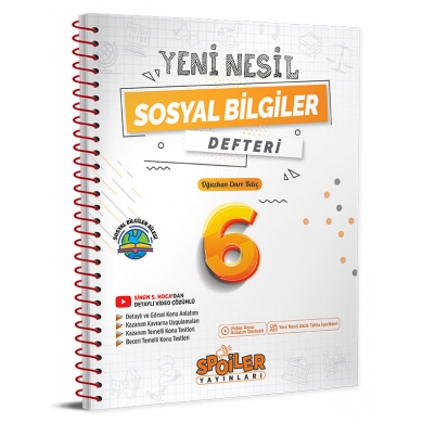 6.Sınıf Yeni Nesil Sosyal Bilgiler Defteri Spoiler Yayınları