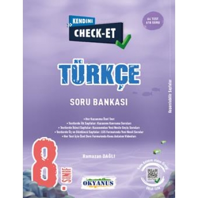 8.Sınıf LGS Check- Et Türkçe Soru Bankası Okyanus Yayınları