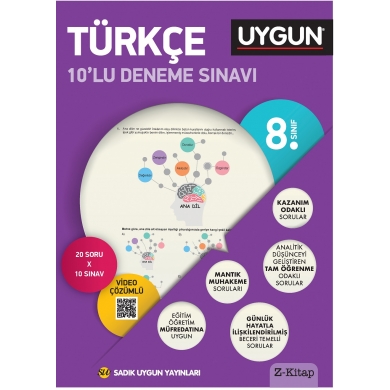 8. Sınıf Türkçe 10'lu Deneme Sadık Uygun Yayınları