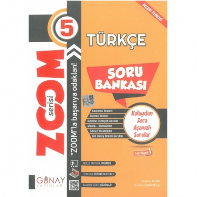 5. Sınıf Zoom Serisi Türkçe Soru Bankası Günay Yayınları