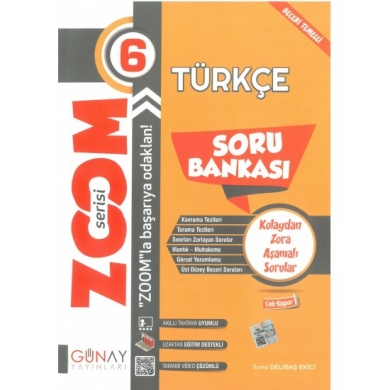 6. Sınıf Zoom Serisi Türkçe Soru Bankası Günay Yayınları